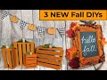 NEW Fall Farmhouse Dollar Tree Thrift Store DIYS #autumn leaves #woodcrate #pumpkindiy #hellofall