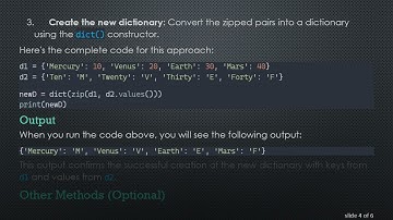 Creating a New Dictionary from Two Existing Dictionaries in Python
