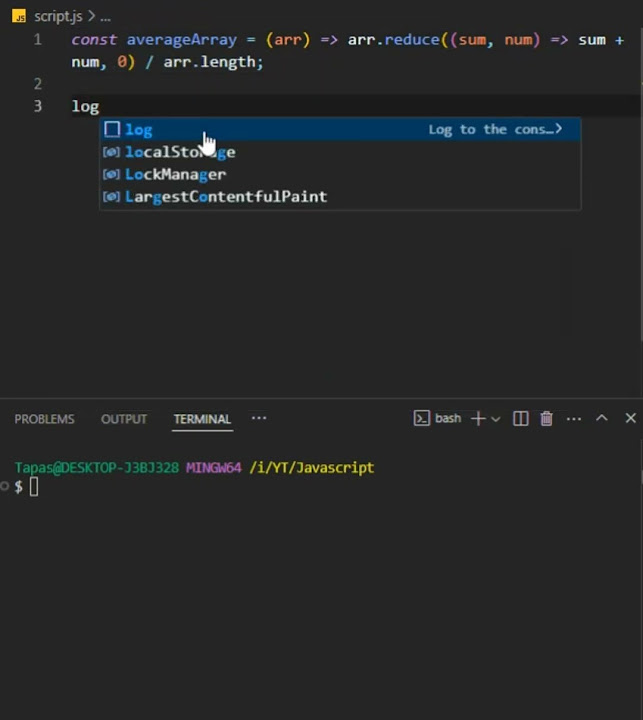 How to Find the Average of an Array in JavaScript #coding #shorts # ...