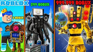 SPEAKERWOMAN 5 ROBUX VS TITAN SPEAKERMAN 999.999 ROBUX DI ROBLOX!!!