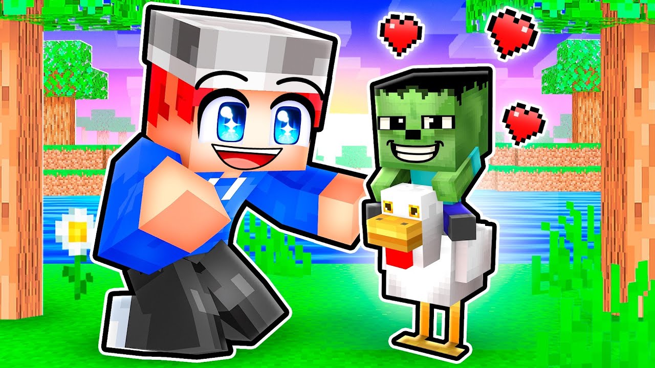 We Adopted a CHICKEN JOCKEY in Minecraft!