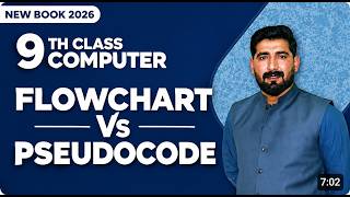 9th Class Chapter 4 | Differentiate B/W Flowchart & Pseudocode | New Book 2026 Computer