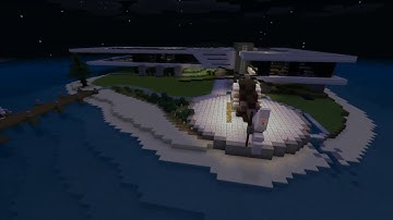 Minecraft PE map - SG Massive Modern Mansion Island House. MCPE map. Download Mcworld