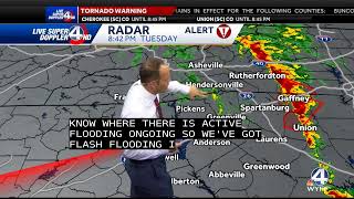 Tornado warning for Cherokee and Spartanburg counties