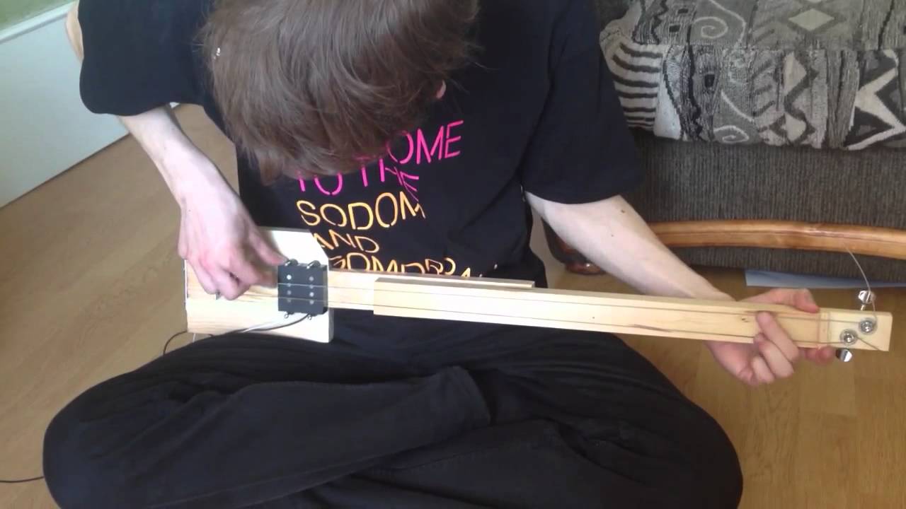Homemade two-string electric instrument -- Fretless Sally - YouTube