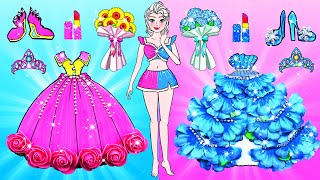 Paper Dolls Dress Up - Oh! Which Dress Will Frozen Elsa Choose? - Barbie Contest Handmade