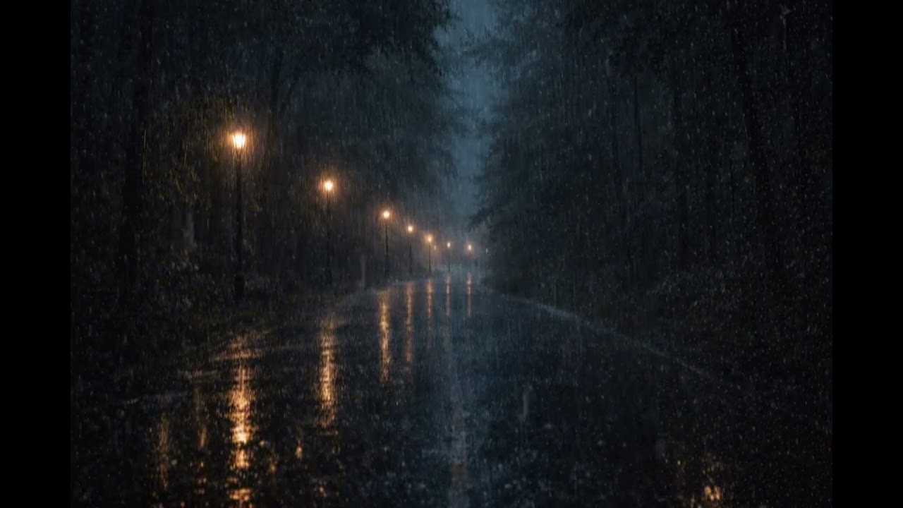 3 Hours of Pouring Rain Sounds for Sleep | Calm Night Ambience