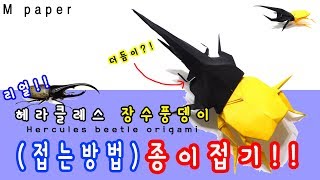 (강좌) Hercules  beetle origami video!!!! 헤라클레스 장수풍뎅이 종이접기!!