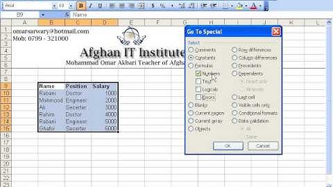 MS Excel 2003 Part 6) Edit Menu in Dari / Farsi Omar Akbari