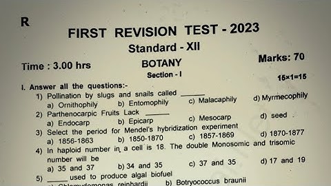 12th std botany first revision exam question paper 2023