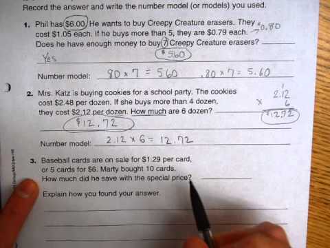 Everyday Math Home Link 9 5 Youtube