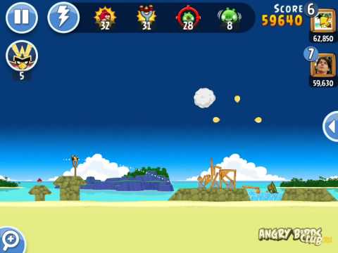 Турнир Angry Birds Friends Tournament Неделя 62 Уровень 2 от 22 июля 2013 - Прохождение на 3 Звезды