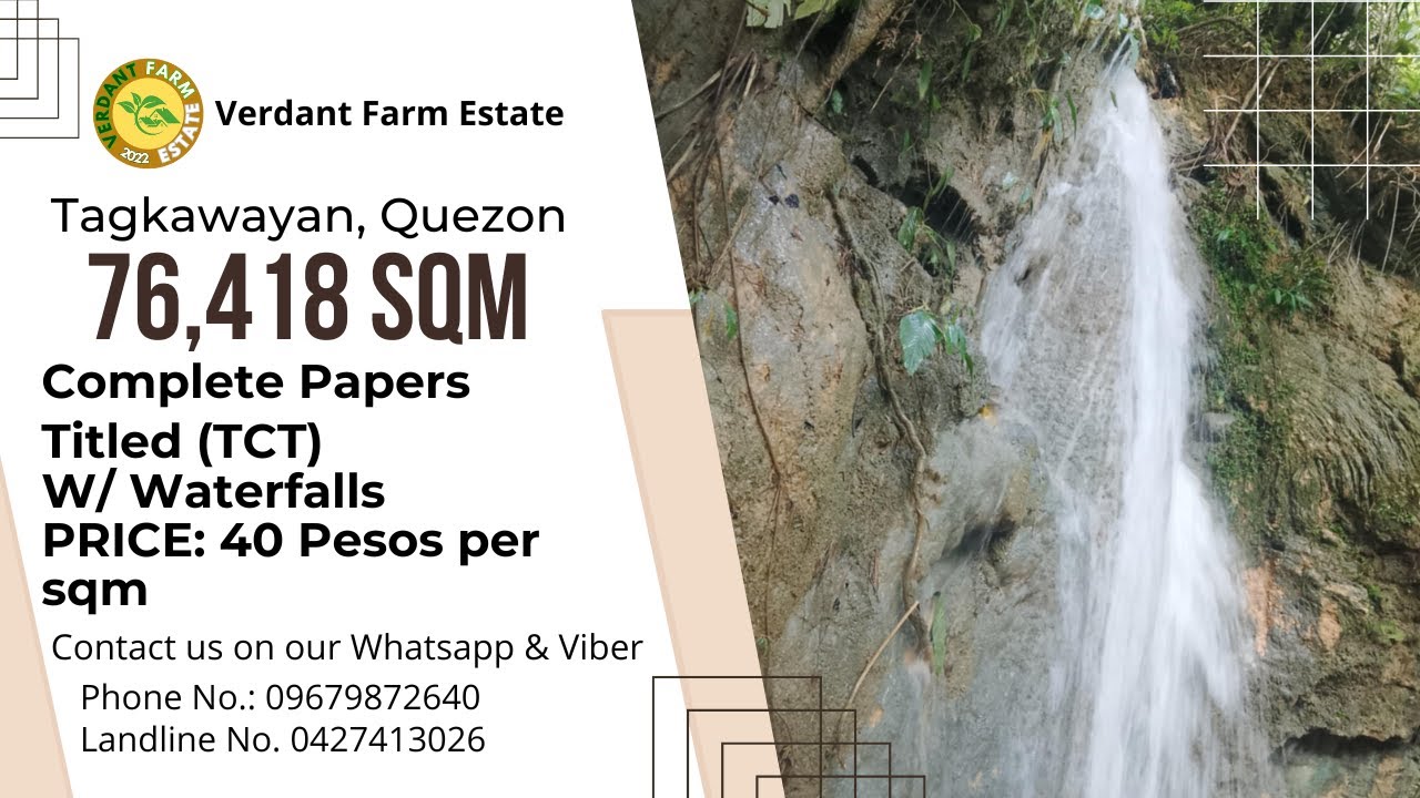 16A-412 (76,418 SQM) / PROPERTY FOR SALE W/ FALLS / COMPLETE PAPERS / TITLED