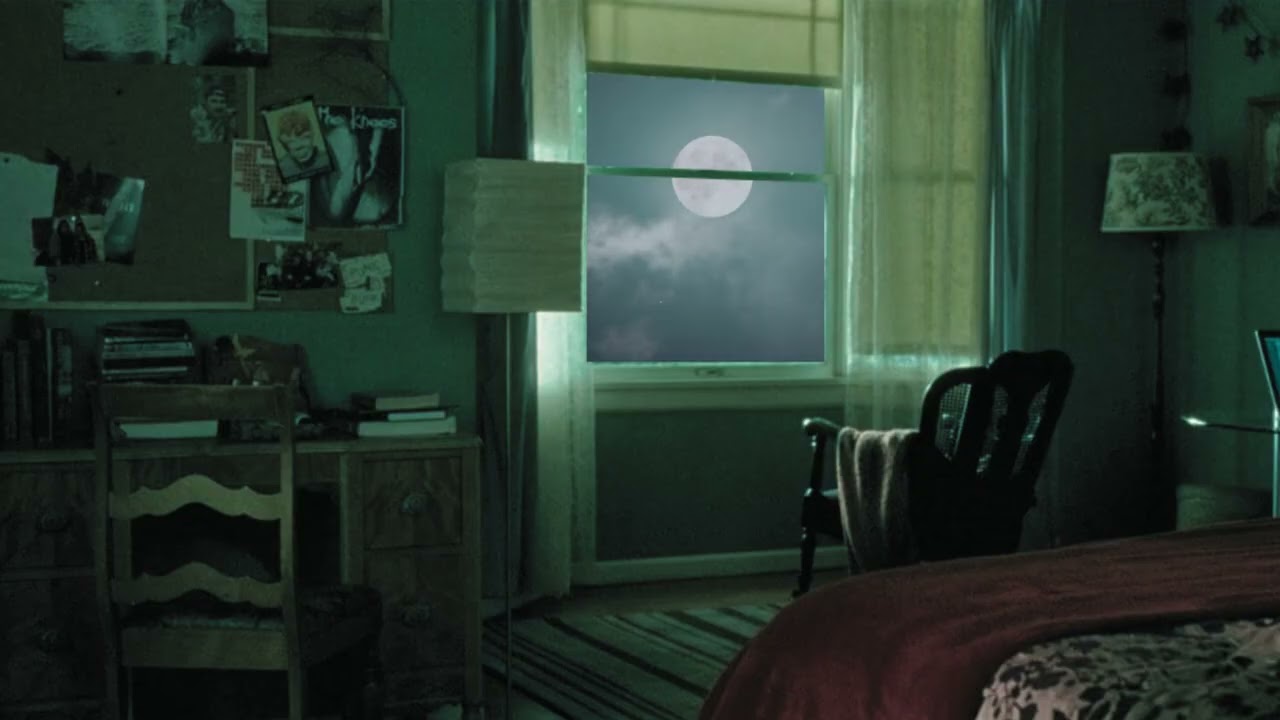 Bella Swan’s Rainy Night Bedroom Ambience 🌧️ Full Moon Twilight Aesthetic Cozy Sleep & Study Sounds