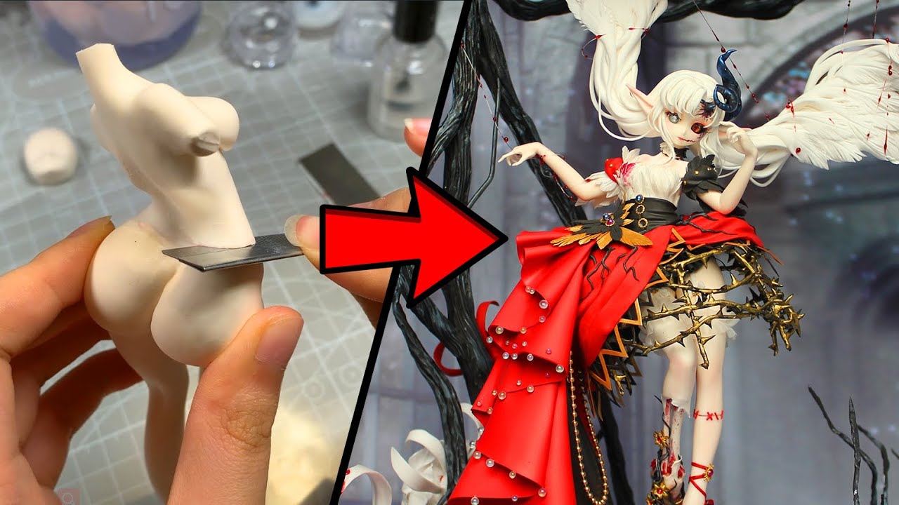 Заключенный падший угол, сделанный глиной ｜Создание оригинального персонажа из глины Pocket of Craft