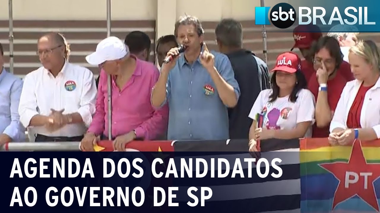 Tarcísio e Haddad cumprem agenda de campanha neste sábado | SBT Brasil (08/10/22)