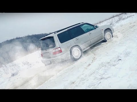 SUBARU КОТОРЫЙ СМОГ.  Скользкий склон на AUDI 100 , TOYOTA CARIB, TOYOTA PRADO