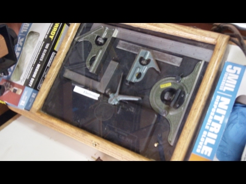 Combination square set with protractor & spirit level