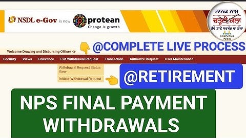 NPS FINAL PAYMENT WITHDRAWALS @Retirement #NODAL OFFICE | SUBSCRIBER LOGIN