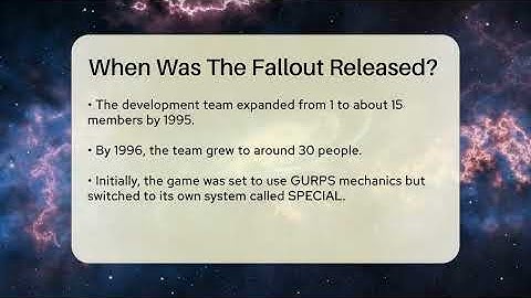 When Was The Fallout Released? - The SciFi Reel