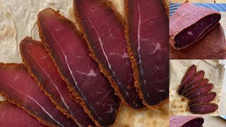 картинка: Бастурма дома, Апухт , закуска #бастурма вкусная и ароматная/ армянская бастурма вяленное мясо