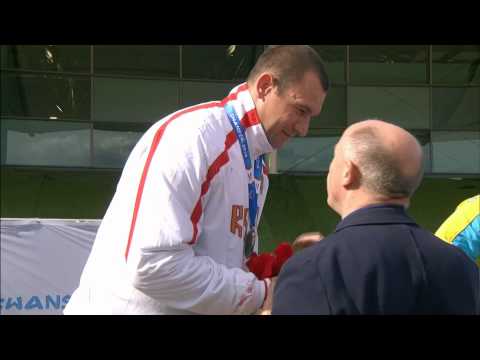 Men's shot put F12 | Victory Ceremony | 2014 IPC Athletics European Championships Swansea