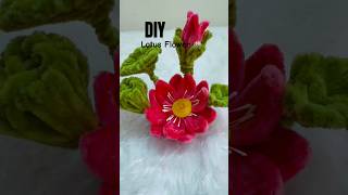 Handmade lotus flowers 🪷pipe cleaner#yt#shortvideo#youtubeshorts#trending#explore#diy#tutorial#fyp