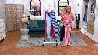Candace Cameron Bure Printed Wide Leg Pant with Side Slits on QVC