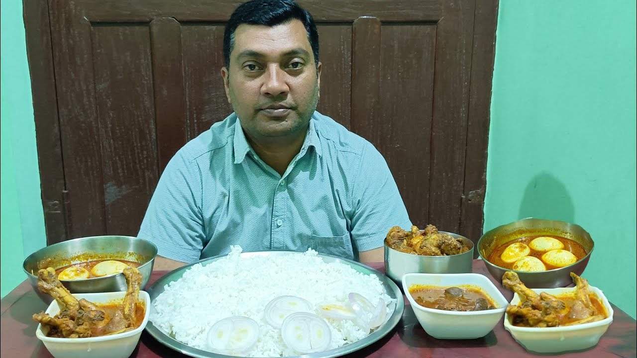 Chicken Curry😋, Egg Curry, Chicken Leg Pic, Chicken Pott Kalegi Challenging Video |Eating Challenge 