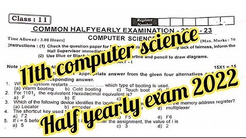 11th computer science half yearly exam question paper 2022||smile only