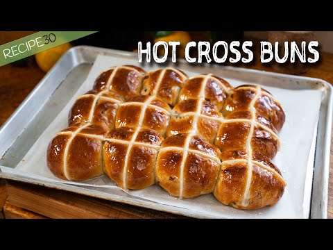 Home Made Rich and Fluffy Hot Cross Buns