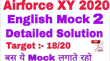 English Mock Test 2 for Airforce Airman full Solution