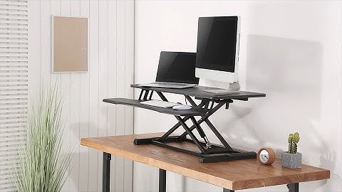 Sit-Stand Desk Converter Updesk Cross Gasspring - Worktrainer Work Happy