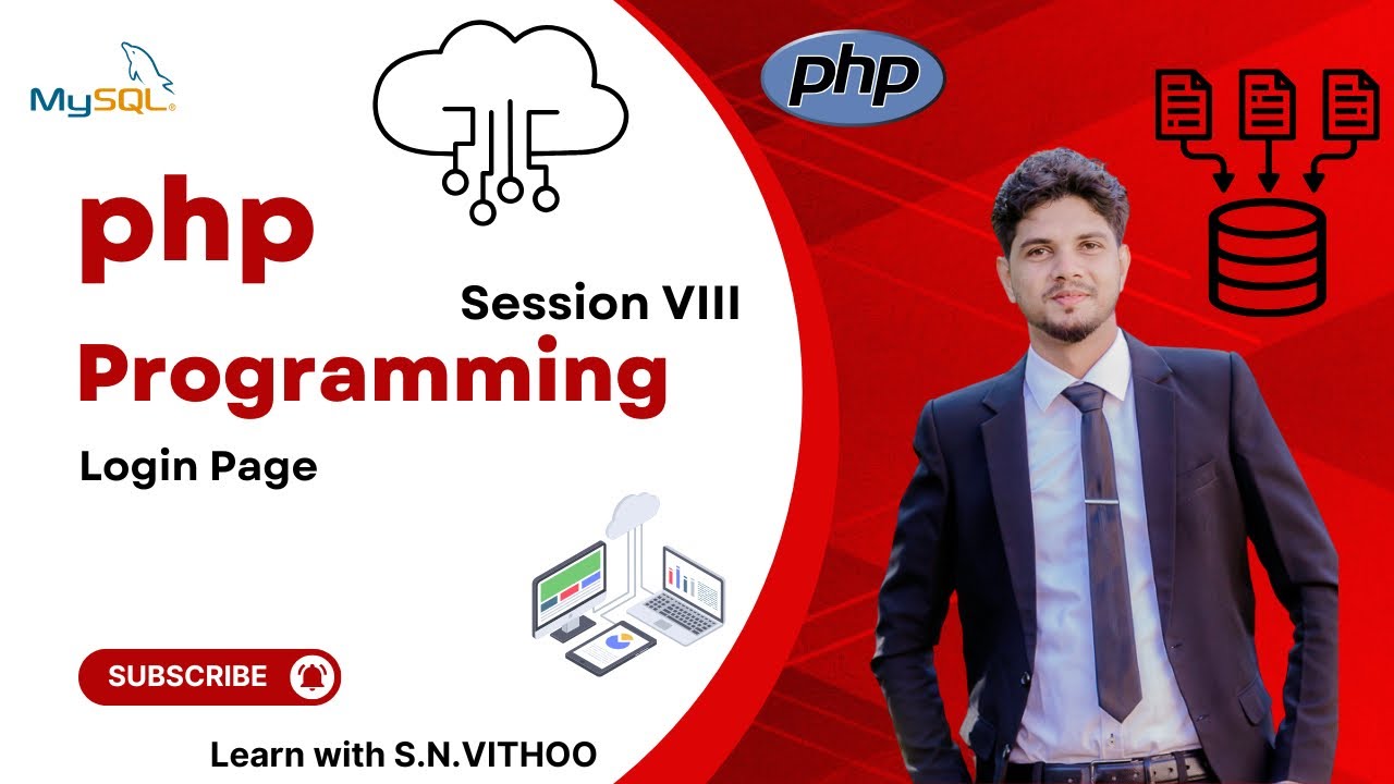 php programming | session VIII | php | html | Login Page | buttons ...