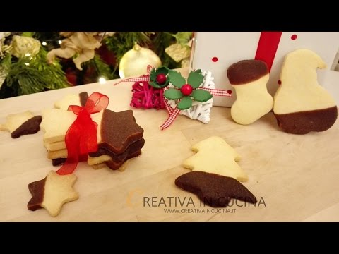 Biscotti Di Natale Youtube.Biscotti Al Burro Di Natale Con Cioccolato Ricetta Di Creativaincucina Youtube