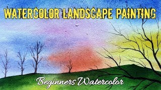 easy watercolor beginners step tutorial david sunrise paint
