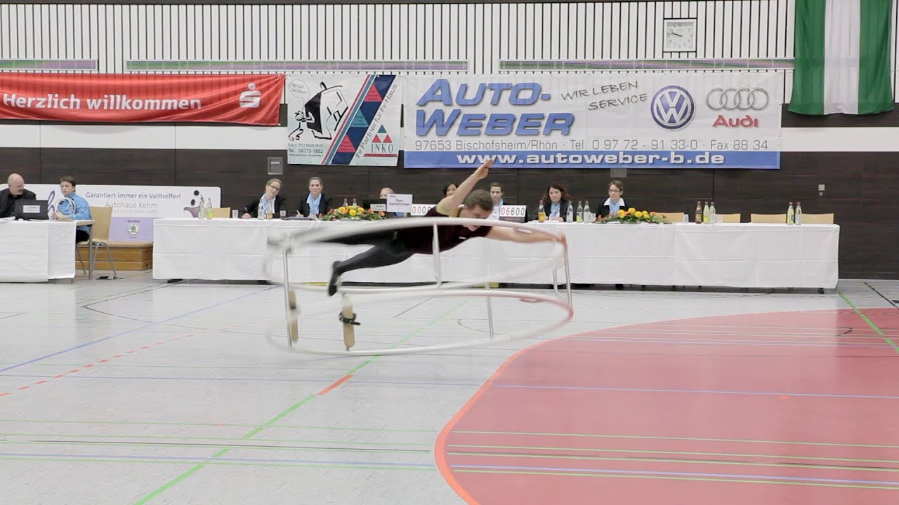 Deutsche Meisterschaften in Rhönradturnen 2015 Finale Spirale Männer 3  Platz Marvin Homeyer