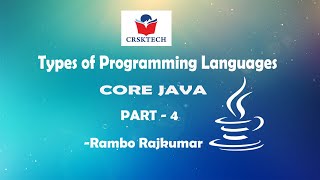 Different Types of Programming Languages |  Part 4 | CRSK TECH | Rambo Rajkumar