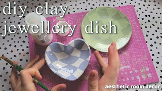 DIY aesthetic air-dry clay trinket trays // room decor