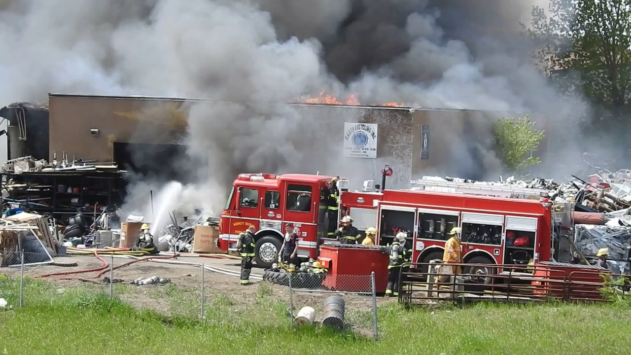 Earth Recycling Fire Minot North Dakota... Traveling east veiw YouTube