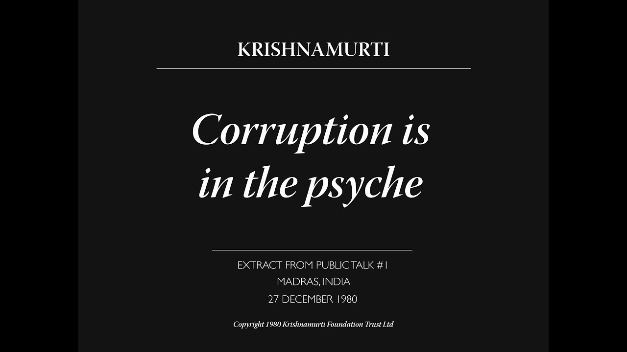 Corruption Is in the Psyche