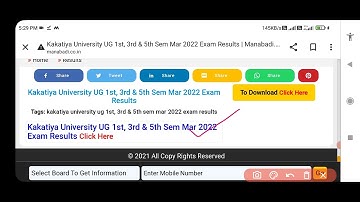 Kakatiya University UG 1st, 3rd & 5th Sem Mar 2022 Exam Results