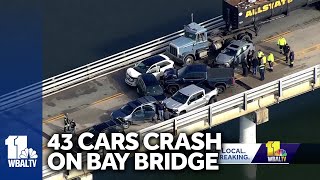 13 injured in 43-car crashes on Chesapeake Bay Bridge