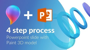 Paint 3D and Powerpoint tutorial. 4 step puzzle process slide