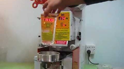 Máy dập nắp cốc tự động , máy dán màng ly tự động, máy ép màng ly nước mía LH 0982 581 366