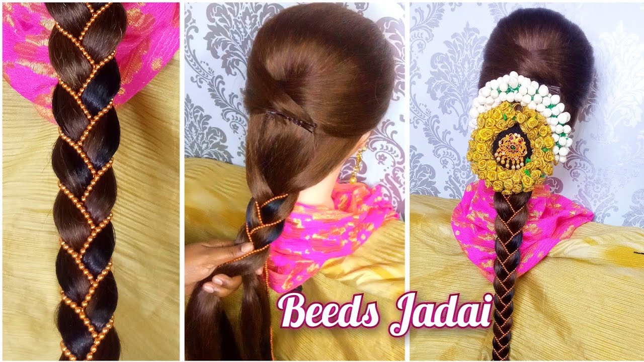 Mullaipoo setting Hairstyle for engagement Bride ❤️/poo jadai Hairstyle 💕  - YouTube