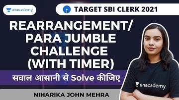 Practice Set on Sentence Rearrangement/ Parajumble-1 for SBI Clerk 2021|Niharika John Mehra