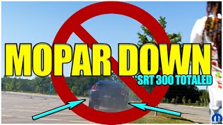 Mopar Down... Srt 300 Chrysler Hits Curb And Snaps Everything... Hellcat Challenger Went Crazy