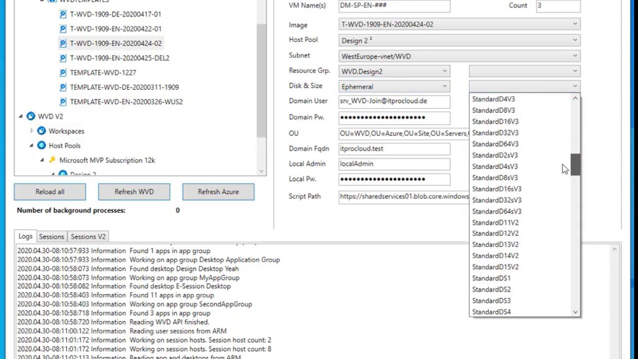 Using WVDAdmin with the Windows Virtual Desktop Spring Release / Spring Update