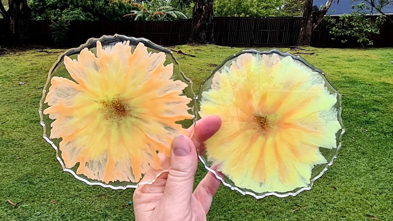 912 WOOHOO! I Finally Got My 3D Resin Flower Coasters To Work YouTube